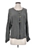 Line & Dot 100% Silk Gray Long Sleeve Silk Top Size S - photo 1