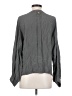 Line & Dot 100% Silk Gray Long Sleeve Silk Top Size S - photo 2