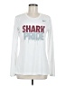 Nike 100% Polyester White Long Sleeve T-Shirt Size M - photo 1