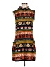 Just Funky Graphic Orange Casual Dress Size M - photo 1