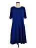 Susan Graver Solid Blue Casual Dress Size M - photo 1