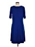 Susan Graver Solid Blue Casual Dress Size M - photo 2