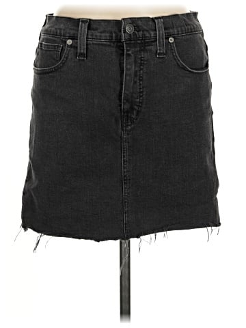 Madewell Stretch Denim Straight Mini Skirt in Ashcraft Wash: Raw-Hemmed Edition (view 1)