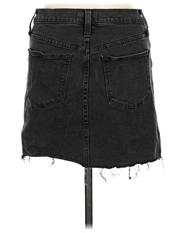 Madewell Stretch Denim Straight Mini Skirt in Ashcraft Wash: Raw-Hemmed Edition (view 2)