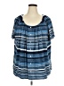 Avenue Blue Short Sleeve Blouse Size 26 - 28 Plus - photo 1