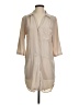 Glam Tan 3/4 Sleeve Button-Down Shirt Size S - photo 1