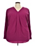 Worthington 100% Polyester Burgundy Long Sleeve Blouse Size 3X - photo 1