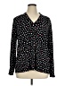Nic + Zoe Polka Dots Black Long Sleeve Blouse Size 1X - photo 1