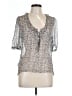 Gerard Darel Gray Short Sleeve Silk Top Size 10 (42) - photo 1
