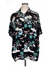 John Paul Richard 100% Rayon Tropical Black Short Sleeve Button-Down Shirt Size 1X - photo 1