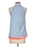 Lumiere 100% Cotton Blue Sleeveless Blouse Size S - photo 2