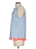 Lumiere 100% Cotton Blue Sleeveless Blouse Size S - photo 5