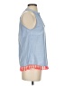 Lumiere 100% Cotton Blue Sleeveless Blouse Size S - photo 4