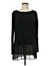 Eileen Fisher 100% Silk Black Long Sleeve Top Size 9 - photo 1