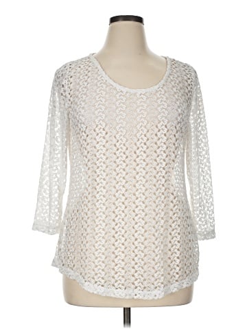 JM Collection 3/4 Sleeve Top (view 1)