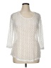 JM Collection 100% Polyester Ivory 3/4 Sleeve Top Size XL - photo 1