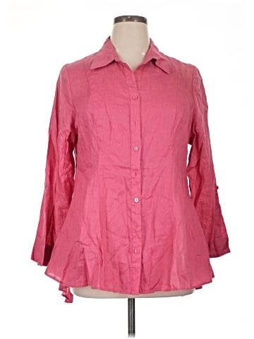 Neiman Marcus 3/4 Sleeve Button-Down Shirt (view 1)