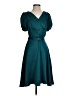 DKNY 100% Polyester Solid Teal Cocktail Dress Size 4 - photo 1