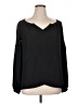 Worthington 100% Polyester Black Long Sleeve Blouse Size XL - photo 1