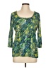 Axcess 100% Nylon Green 3/4 Sleeve Blouse Size L - photo 1