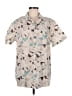 PrAna Print Tan Short Sleeve Button-Down Shirt Size M - photo 1