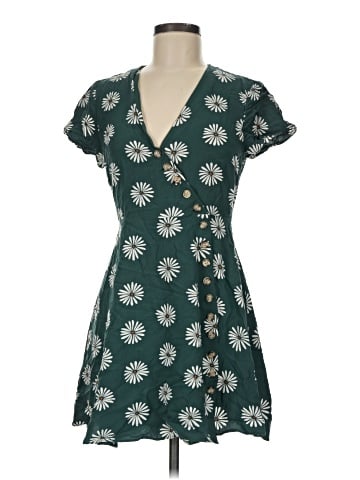 Madewell Button-Wrap Dress in Daisy Daydream (view 1)