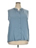 Uniqlo Blue Sleeveless Button-Down Shirt Size XXL - photo 1