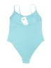 H&M Chevron-herringbone Teal One Piece Swimsuit Size L - photo 2
