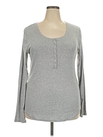 a.n.a. A New Approach Long Sleeve Henley (view 1)