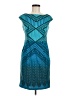 Wisp Chevron-herringbone Teal Blue Cocktail Dress Size 6 Petite - photo 1