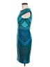 Wisp Chevron-herringbone Teal Blue Cocktail Dress Size 6 Petite - photo 5
