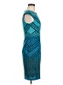Wisp Chevron-herringbone Teal Blue Cocktail Dress Size 6 Petite - photo 4