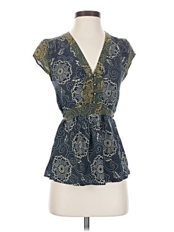 Edme & Esyllte Short Sleeve Silk Top (view 1)