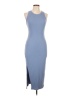Marika Solid Blue Casual Dress Size L - photo 1