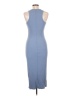 Marika Solid Blue Casual Dress Size L - photo 2