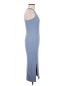 Marika Solid Blue Casual Dress Size L - photo 4