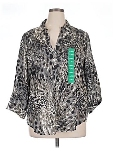 Gloria Vanderbilt 3/4 Sleeve Button-Down Shirt (view 1)