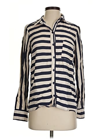 Topshop Long Sleeve Button-Down Shirt (view 1)