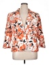 Kasper 100% Polyester Floral Orange Blazer Size 14 - photo 1