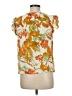 Rose + Olive 100% Rayon Orange Short Sleeve Blouse Size M - photo 2