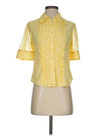 AK Anne Klein Short Sleeve Silk Top (view 1)