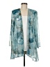 R&M Richards 100% Polyester Floral Tropical Teal Kimono Size 6 Petite - photo 1