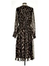 Taylor 100% Polyester Animal Print Brown Casual Dress Size S (estimated) - photo 2