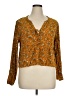 SO 100% Rayon Yellow Long Sleeve Blouse Size XL - photo 1