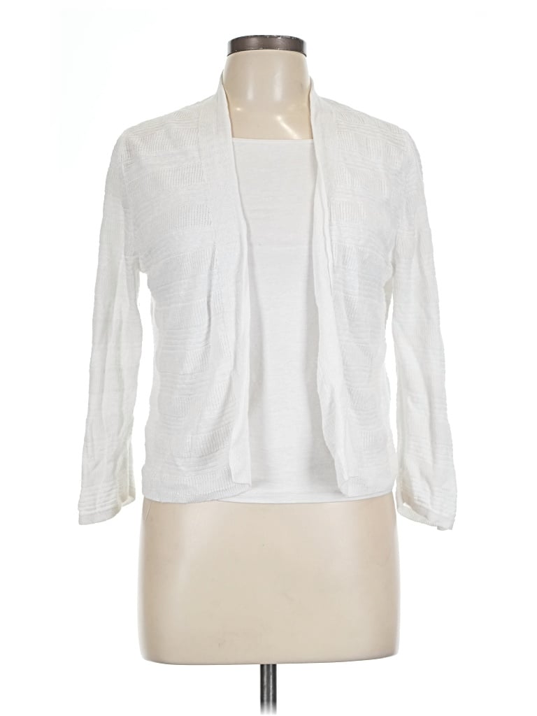 Pre-owned Cynthia Rowley Tjx Cardigan Sweater In White