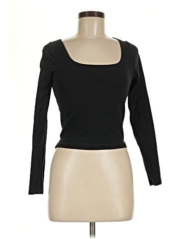 Madewell Square-Neck Long-Sleeve Crop Tee in Sleekhold (view 1)