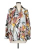 John Mark Print Silver Long Sleeve Blouse Size M - photo 1