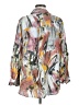 John Mark Print Silver Long Sleeve Blouse Size M - photo 2