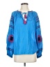 Maeve 100% Cotton Blue Long Sleeve Blouse Size XS - photo 1