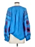 Maeve 100% Cotton Blue Long Sleeve Blouse Size XS - photo 2
